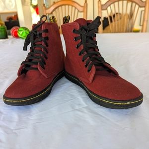 Doc Martens Red Shoreditch Canvas Boot (Never Worn!)